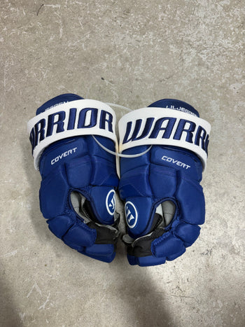 13” Warrior Covert Pro QRE Hockey Gloves (New) Toronto Maple Leafs NHL Pro Stock