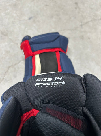 14” True Catalyst 9X Pro Stock Hockey Gloves Columbus Blue Jackets ( New)