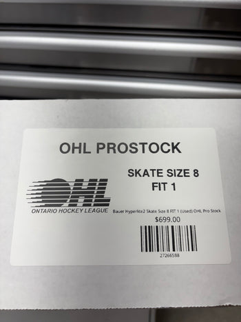 Bauer Hyperlite2 Skate Size 8 FIT 1 (Used) OHL Pro Stock