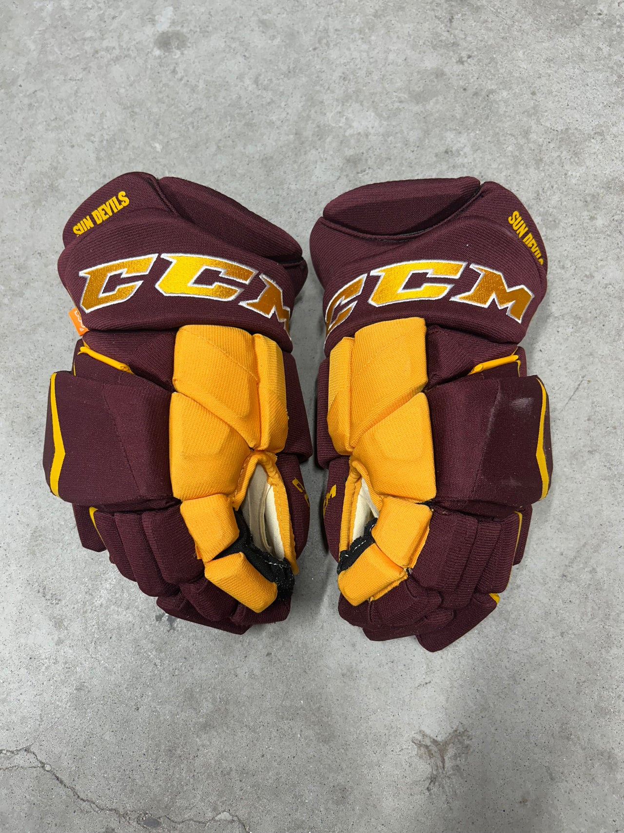 15” CCM HGPJSPP Custom Arizona Sun Devils Hockey Gloves New