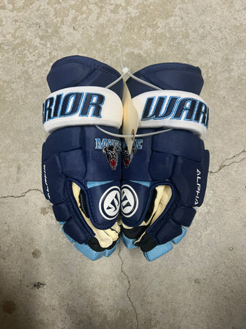 12” Warrior Alpha Pro Custom Maine Univ. Hockey Gloves New