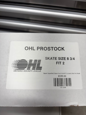 Bauer Hyperlite2 Skate Size 8 3/4 FIT 2 (Used) OHL Pro Stock