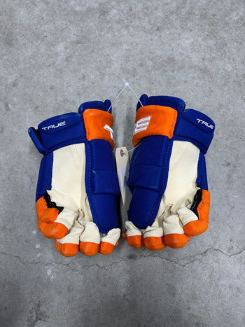 14” True Catalyst 9X Pro Stock Hockey Gloves New York Islanders (New)