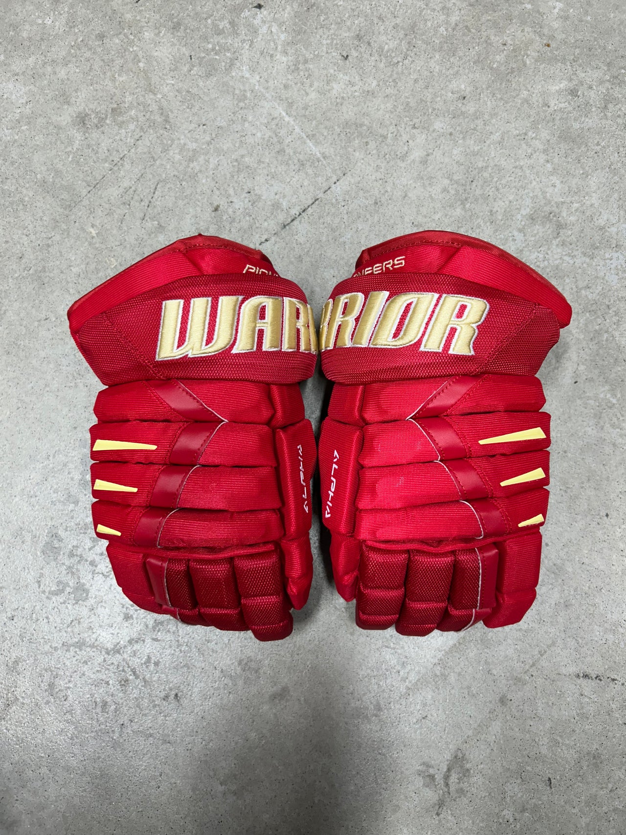 13” Warrior Alpha DX Pro Hockey Gloves (New) Denver Pioneers NCAA Prostock