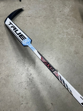 Left Hand 24” True AX9 Pro Stock Goalie Stick Blue/White