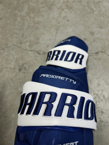 14” Warrior Covert Pro QRE Hockey Gloves (New) Toronto Maple Leafs NHL Pro Stock