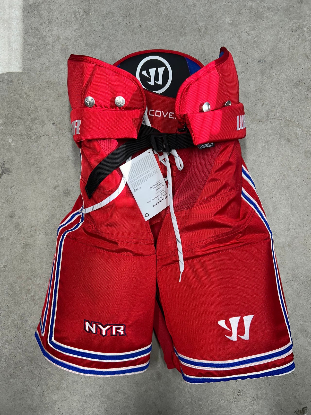 Senior Extra Large Warrior Covert Pro Hockey Pants (New) New York Rangers Pro Stock