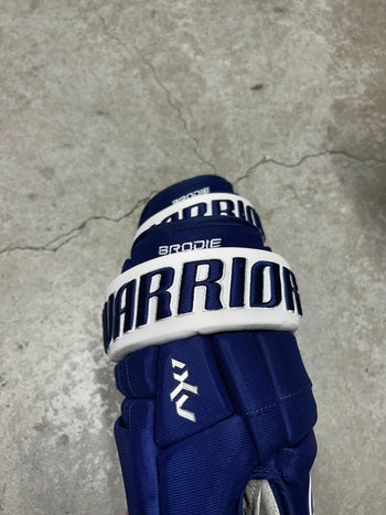 13.5” Warrior ALPHA X1 pro Pro Hockey Gloves (Used) Pro Stock