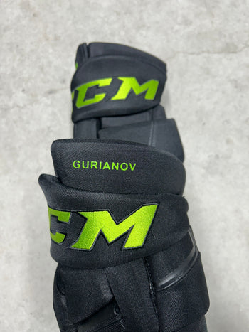 14” CCM HGQL Dallas Stars Dennis Gurianov Pro Hockey Gloves (New)