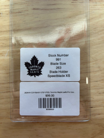 263mm CCM BLACK STEP STEEL Toronto Maple Leafs Pro Stock Blade/Runner (Used)