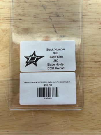 280mm CCM BLACK STEP STEEL Dallas Stars Pro Stock Blade/Runner (Used)
