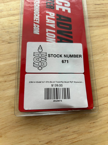 238mm BladeTech (Fits Bauer PowerFly) Bauer FlyTi Equivalent Toronto Sceptres Pro Stock