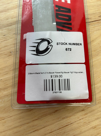 238mm BladeTech (Fits Bauer PowerFly) Bauer FlyTi Equivalent Ottawa Charge Pro Stock