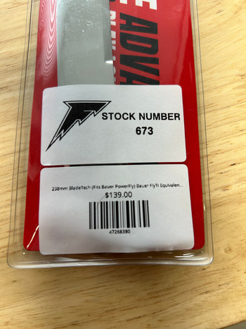 238mm BladeTech (Fits Bauer PowerFly) Bauer FlyTi Equivalent Minnesota Frost Pro Stock