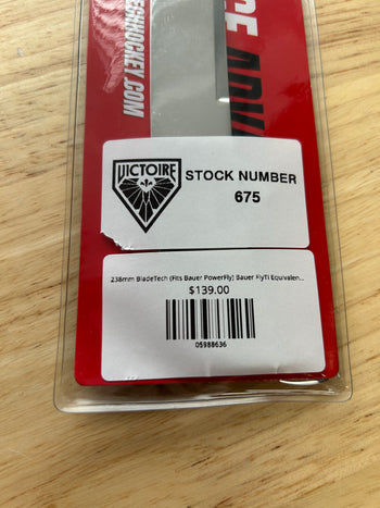 238mm BladeTech (Fits Bauer PowerFly) Bauer FlyTi Equivalent Montreal Victoire Pro Stock
