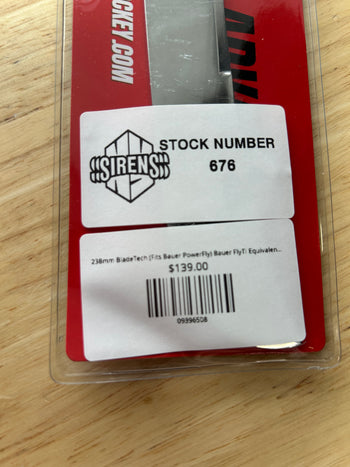 238mm BladeTech (Fits Bauer PowerFly) Bauer FlyTi Equivalent New York Sirens Pro Stock