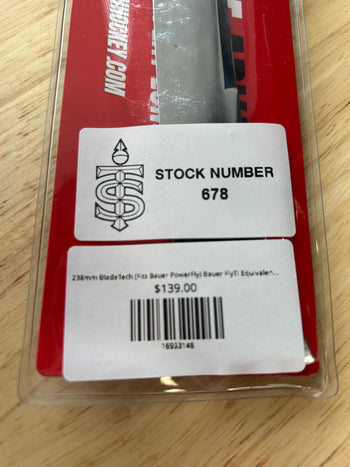 238mm BladeTech (Fits Bauer PowerFly) Bauer FlyTi Equivalent Toronto Sceptres Pro Stock