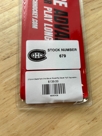 272mm BladeTech (Fits Bauer PowerFly) Bauer FlyTi Equivalent Montreal Canadiens Pro Stock