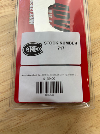 280mm BladeTech (Fits CCM XS) Step Black Steel Equivalent Montreal Canadiens Pro Stock