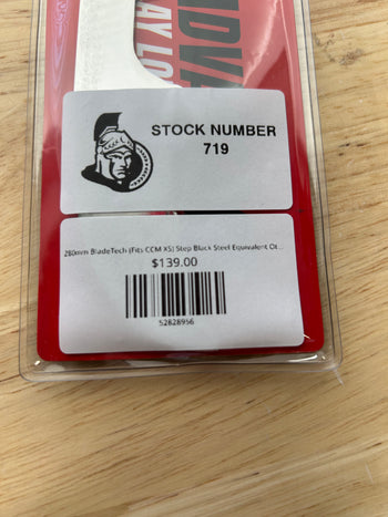 280mm BladeTech (Fits CCM XS) Step Black Steel Equivalent Ottawa Senators Pro Stock