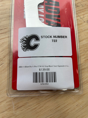 280mm BladeTech (Fits CCM XS) Step Black Steel Equivalent Calgary Flames Pro Stock