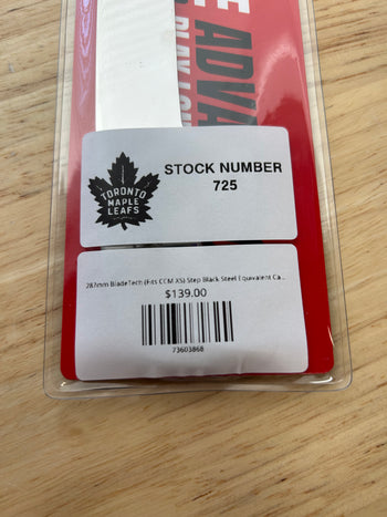 287mm BladeTech (Fits CCM XS) Step Black Steel Equivalent Toronto Maple Leafs Pro Stock