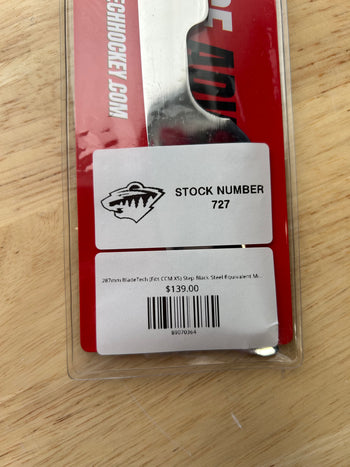 287mm BladeTech (Fits CCM XS) Step Black Steel Equivalent Minnesota Wild Pro Stock