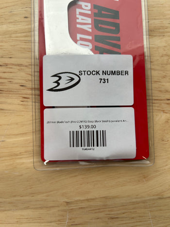 287mm BladeTech (Fits CCM XS) Step Black Steel Equivalent Anaheim Ducks Pro Stock