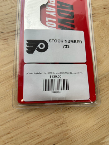 263mm BladeTech (Fits CCM XS) Step Black Steel Equivalent Philadelphia Flyers Pro Stock