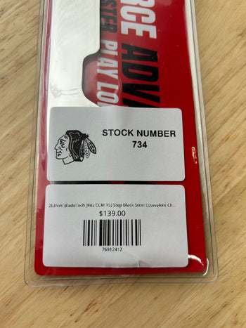 263mm BladeTech (Fits CCM XS) Step Black Steel Equivalent Chicago Blackhawks Pro Stock