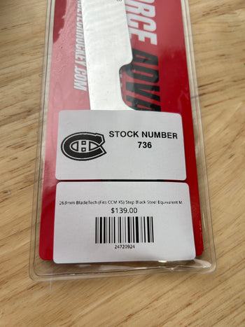 263mm BladeTech (Fits CCM XS) Step Black Steel Equivalent Montreal Canadiens Pro Stock