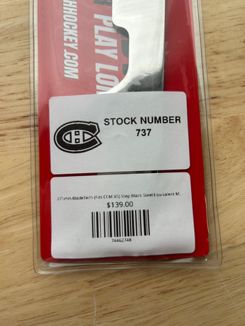271mm BladeTech (Fits CCM XS) Step Black Steel Equivalent Montreal Canadiens Pro Stock
