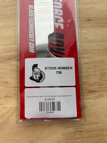 271mm BladeTech (Fits CCM XS) Step Black Steel Equivalent Ottawa Senators Pro Stock