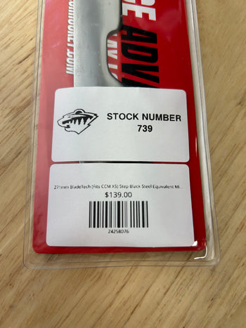 271mm BladeTech (Fits CCM XS) Step Black Steel Equivalent Minnesota Wild Pro Stock