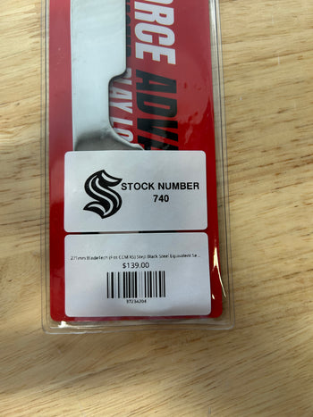 271mm BladeTech (Fits CCM XS) Step Black Steel Equivalent Seattle Kraken Pro Stock