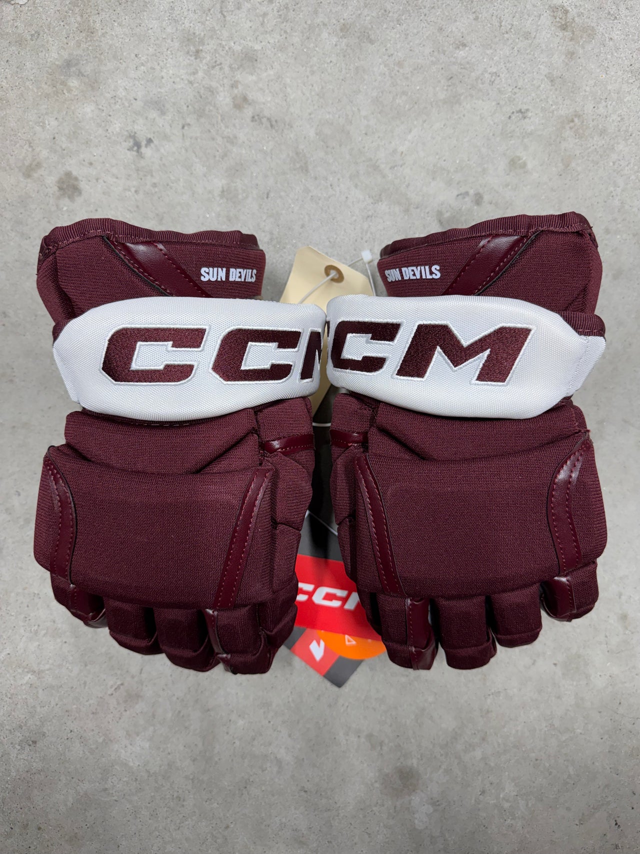 13” CCM HG 12 Custom Arizona Sun Devils Hockey Gloves New