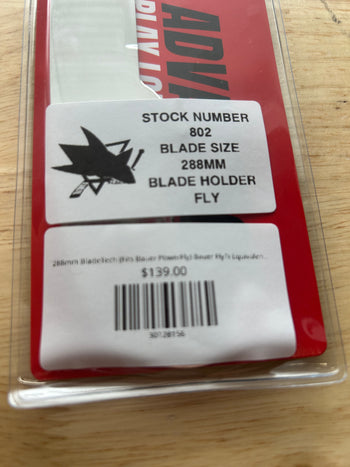288mm BladeTech (Fits Bauer PowerFly) Bauer FlyTi Equivalent  San Jose Sharks Pro Stock