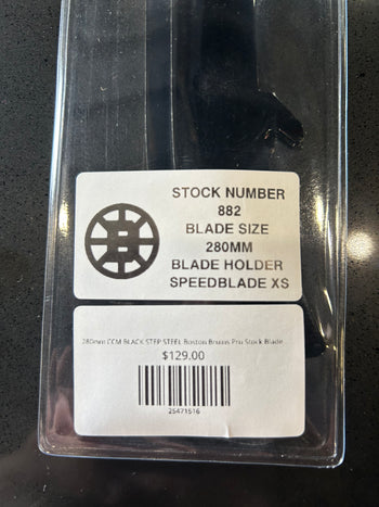 280mm CCM BLACK STEP STEEL Boston Bruins Pro Stock Blade/Runner (New)