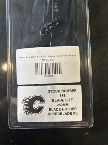 280mm CCM BLACK STEP STEEL Calgary Flames Pro Stock Blade/Runner (New)
