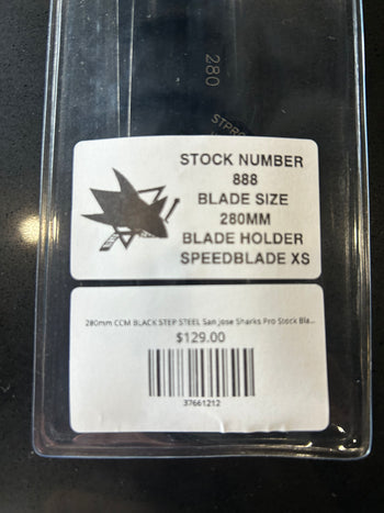 280mm CCM BLACK STEP STEEL San Jose Sharks Pro Stock Blade/Runner (New)