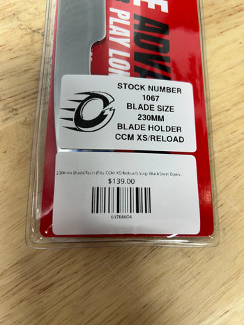 230mm BladeTech (Fits CCM XS/Reload) Step BlackSteel Equivalent Ottawa Charge Pro Stock