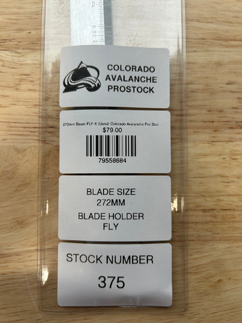 272mm Bauer FLY-X (Used) Colorado Avalanche Pro Stock (Blade/Runner)