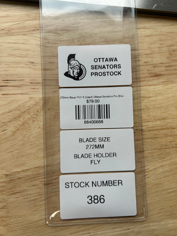 272mm Bauer FLY-X (Used) Ottawa Senators Pro Stock (Blade/Runner)