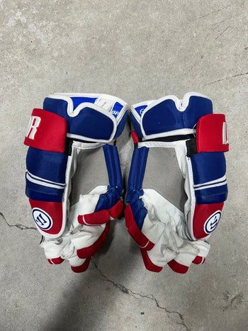15” Warrior Covert Pro QRE Hockey Gloves (New) Montreal Canadiens NHL Pro Stock