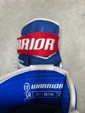 15” Warrior Covert Pro QRE Hockey Gloves (New) Montreal Canadiens NHL Pro Stock