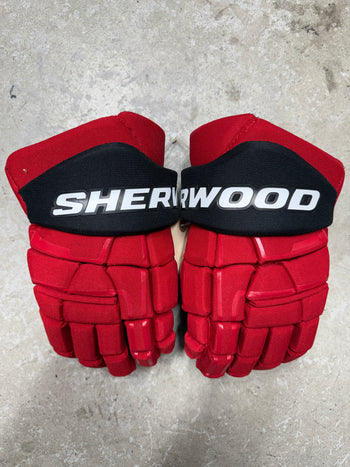 13” Sherwood Code 3 Pro Stock Hockey Gloves New Jersey Devils New