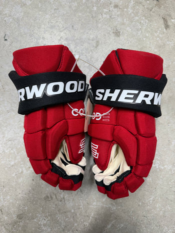 13” Sherwood Code 3 Pro Stock Hockey Gloves New Jersey Devils New