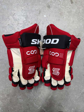 13” Sherwood Code 3 Pro Stock Hockey Gloves New Jersey Devils New