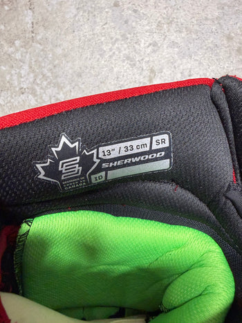 13” Sherwood Code 3 Pro Stock Hockey Gloves New Jersey Devils New