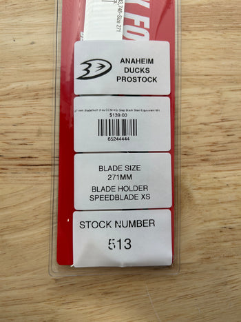 271mm BladeTech (Fits CCM XS) Step Black Steel Equivalent NHL Pro Stock (New)